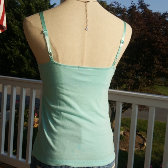 OLD NAVY ♡ Gorgeous Vintage Aqua Perfect Fit Lacey Cami Bralette Babydoll Top S - Picture 7 of 13